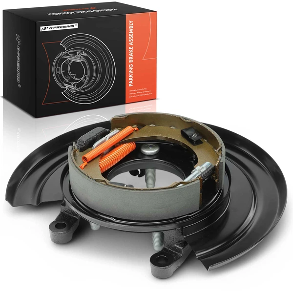 Rear Driver or Passenger Parking Brake Assembly with Loaded Backing Plate for 2000-2005 Ford Excursion