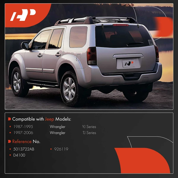 Rear Passenger Chrome Liftgate Glass Hinge for Jeep Wrangler YJ TJ 1987-1995 1997-2006