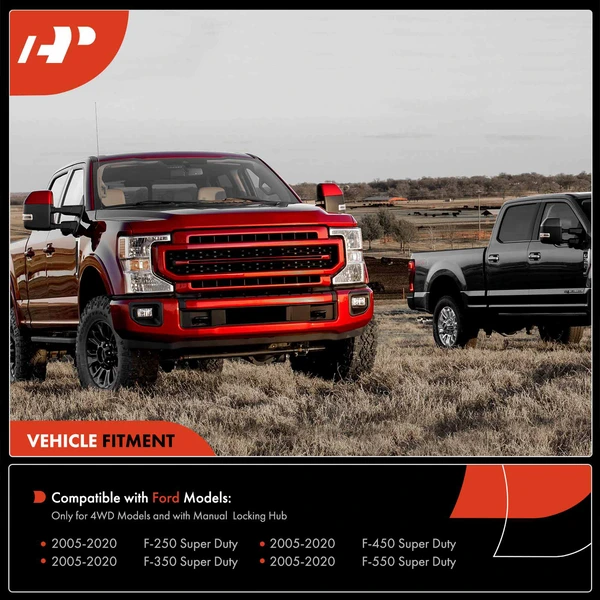 2 Pcs Front 4WD Manual Locking Hub for Ford F-250 F-350 F-450 Super Duty 05-20