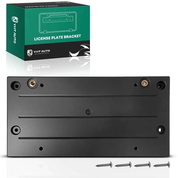 Front Black Plastic License Plate Bracket with Mounting Hardware for Land Rover