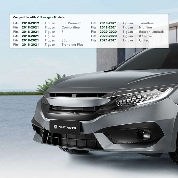 Front License Plate Bracket for Volkswagen Tiguan 2018-2021 Black