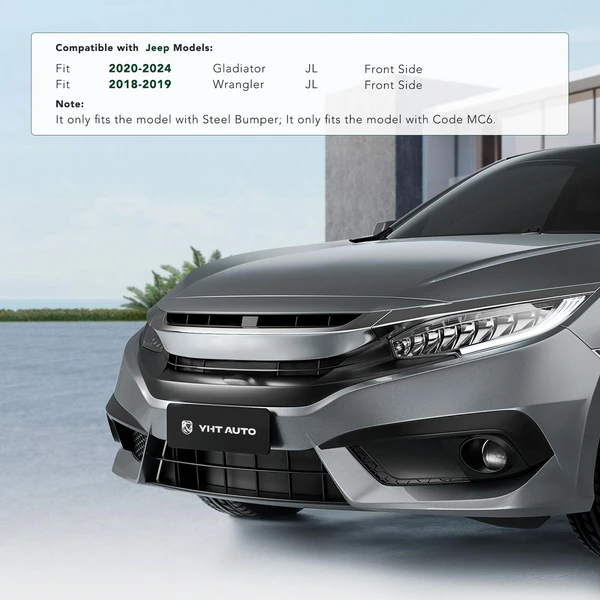 Front Black License Plate Bracket for Jeep Gladiator 20-24 Wrangler with Hardware