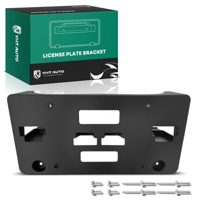 Front Black License Plate Bracket with Hardware