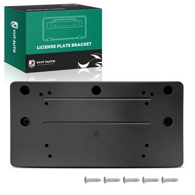 Front Black Plastic License Plate Bracket with Mounting Hardware