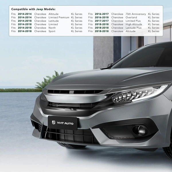 Front Plastic License Plate Bracket for 2014-2018 Jeep Cherokee