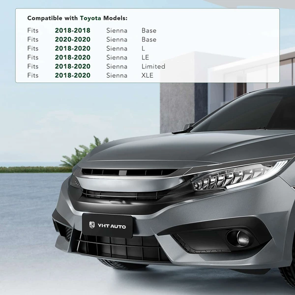 Front License Plate Bracket for Toyota Sienna Base L LE Limited XLE 2018-2020