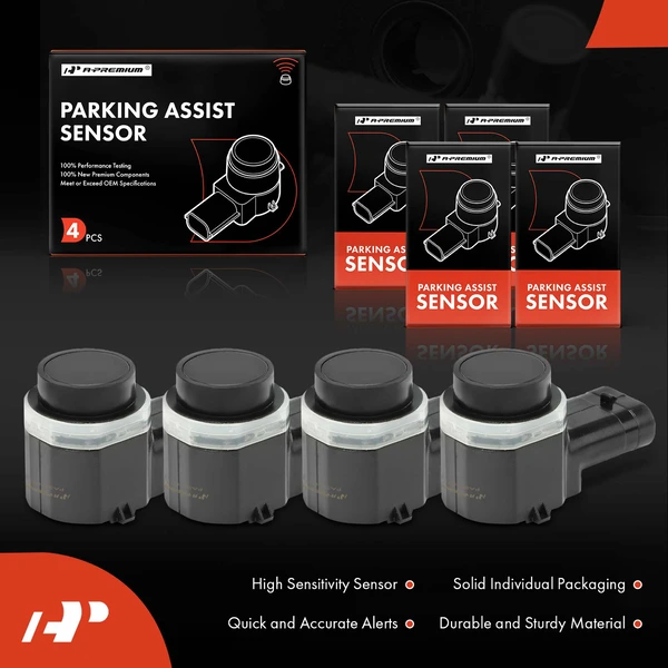 4 Pcs Rear Parking Assist Sensor for Audi A4 13-15 A5 A6 Quattro Q5 VW Jetta
