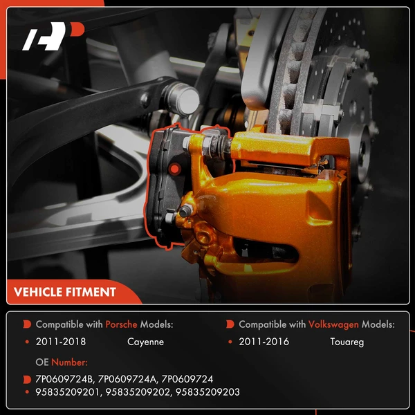 Rear Right Parking Brake Actuator for Volkswagen Touareg 11-16 Porsche Cayenne