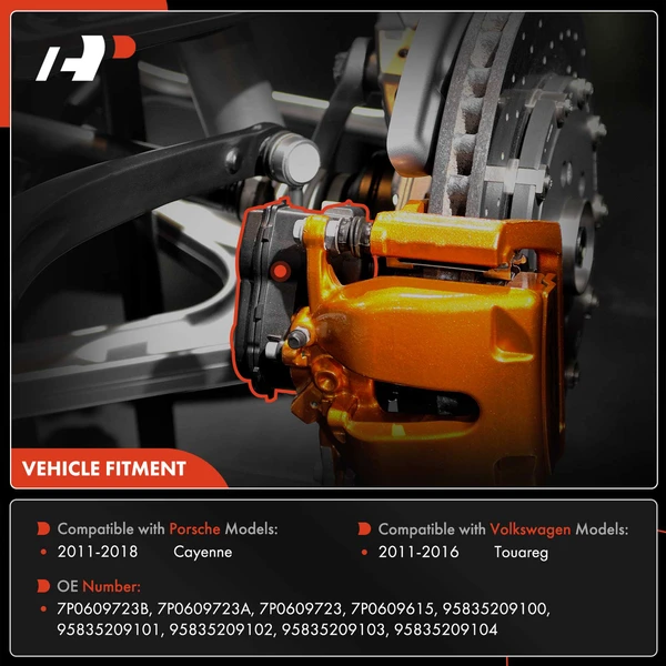 Rear Left Parking Brake Actuator for Volkswagen Touareg 11-16 Porsche Cayenne