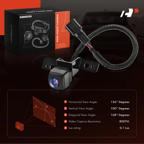 Rear Back Up Park Assist Camera for Hyundai Tucson 13-15 with Auto Headlights