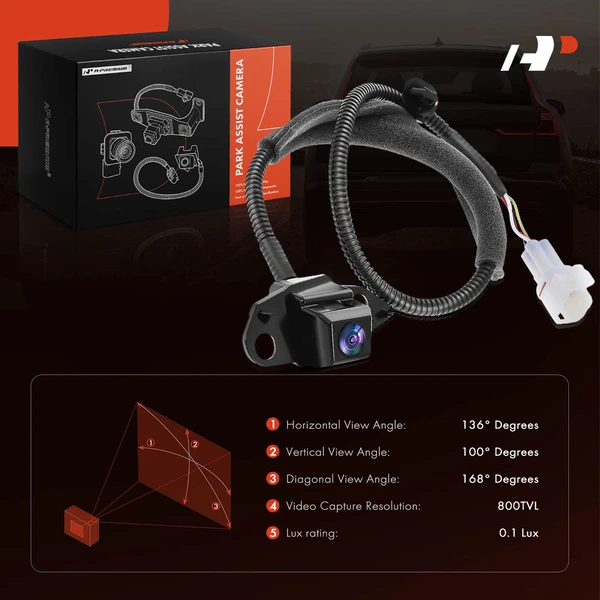 Rear Back Up Park Assist Camera for Toyota RAV4 2009-2012 with Spare Tire