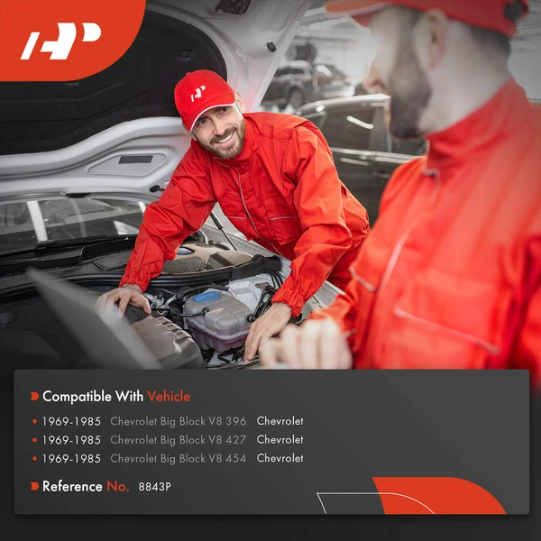 Polished Aluminum SWP Double-Groove Crankshaft Pulley for 1965-1968 BBC Chevy V8