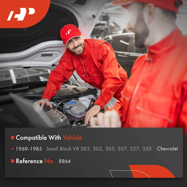 Machined Aluminum LWP Water Pump Nose Cone Pulley Cover for 1969-1985 SBC Chevy