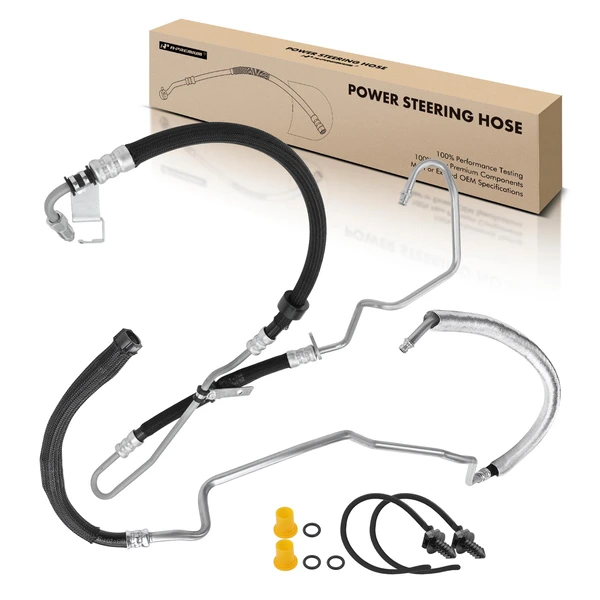 2 Pcs Power Steering Pressure & Return Line Hose Assembly for 2007-2014 Volvo XC90