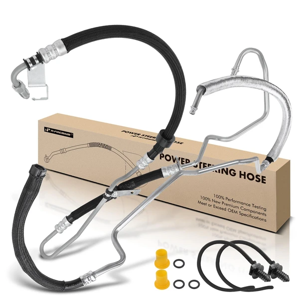 2 Pcs Power Steering Pressure & Return Line Hose Assembly for Volvo XC90 2007-2014