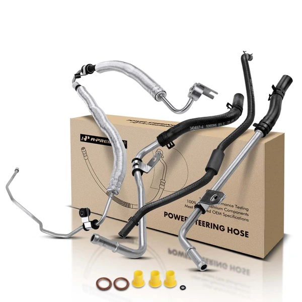 3 Pcs Power Steering Pressure & Return Line Hose Assembly for Hyundai Santa Fe 3.3L