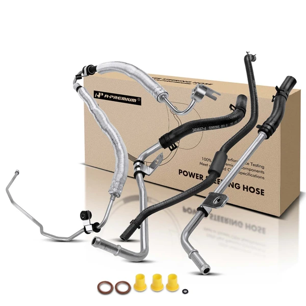 3 Pcs Power Steering Pressure & Return Line Hose Assembly for Hyundai Santa Fe 3.3L