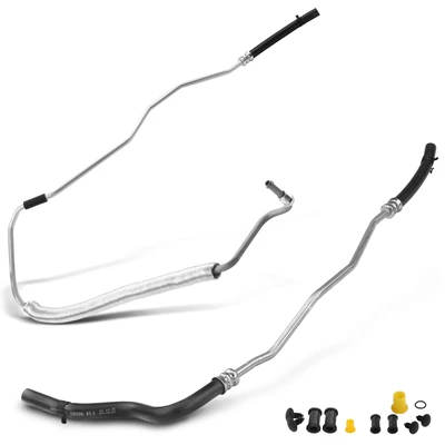 2 Pcs Power Steering Return Line Hose Assembly