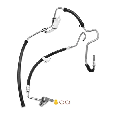 2 Pcs Power Steering Pressure & Return Line Hose Assembly