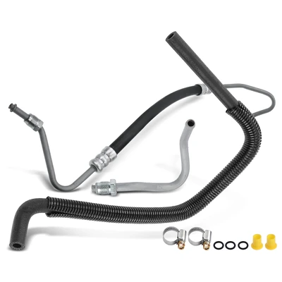 2 Pcs Power Steering Pressure & Return Line Hose Assembly