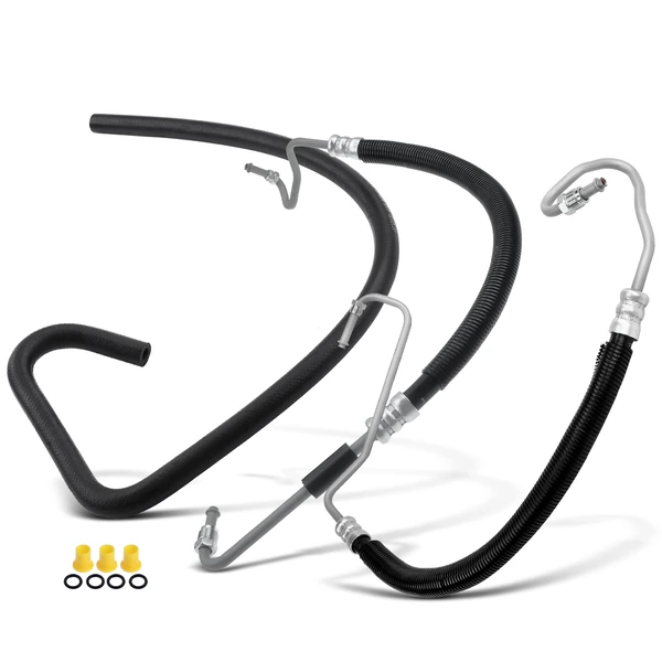 3 Pcs Power Steering Pressure & Return Line Hose Assembly for 2001-2010 GMC Sierra 2500 HD