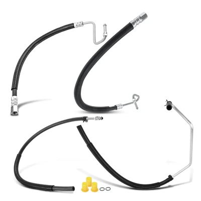 4 Pcs Power Steering Pressure & Return Line Hose Assembly