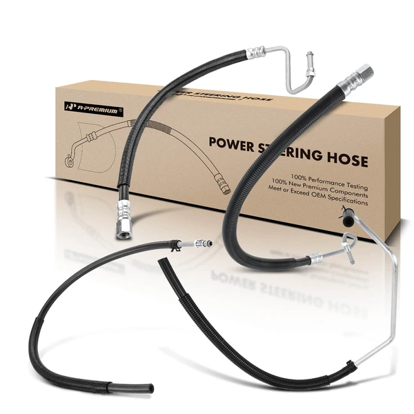 4 Pcs Power Steering Pressure & Return Line Hose Assembly for Dodge Ram 2500 98-02