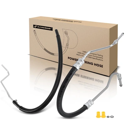 2 Pcs Power Steering Pressure & Return Line Hose Assembly