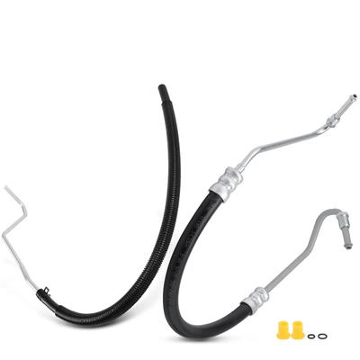 2 Pcs Power Steering Pressure & Return Line Hose Assembly
