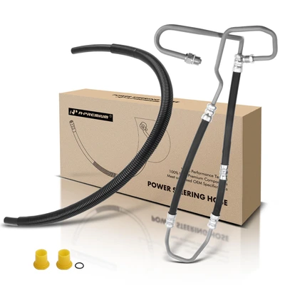 2 Pcs Power Steering Pressure & Return Line Hose Assembly