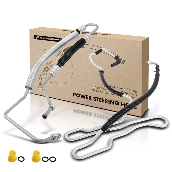 2 Pcs Power Steering Pressure & Return Line Hose Assembly for Chevy Corvette 05-13