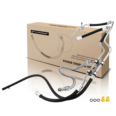 2 Pcs Power Steering Pressure & Return Hose Assembly