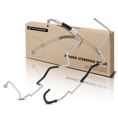 2 Pcs Power Steering Pressure & Return Hose Assembly