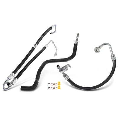 3 Pcs Power Steering Pressure & Return Line Hose Assembly