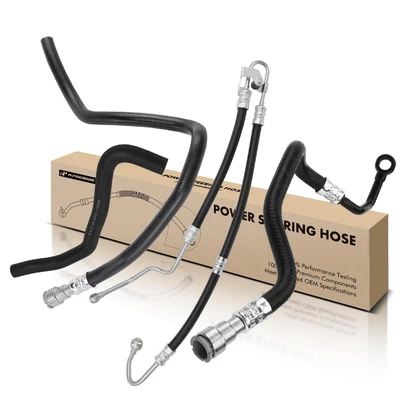 4 Pcs Power Steering Pressure & Return & Reservoir Hose Assembly
