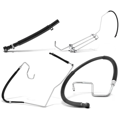 4 Pcs Power Steering Return Line Hose Assembly