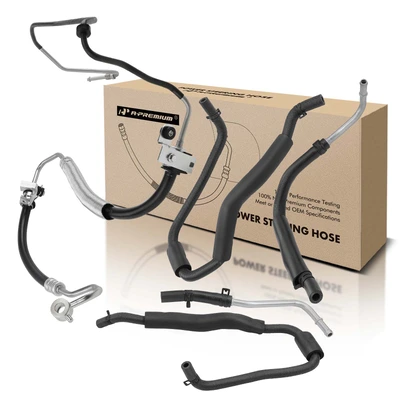 2 Pcs Power Steering Pressure & Return Hose Assembly