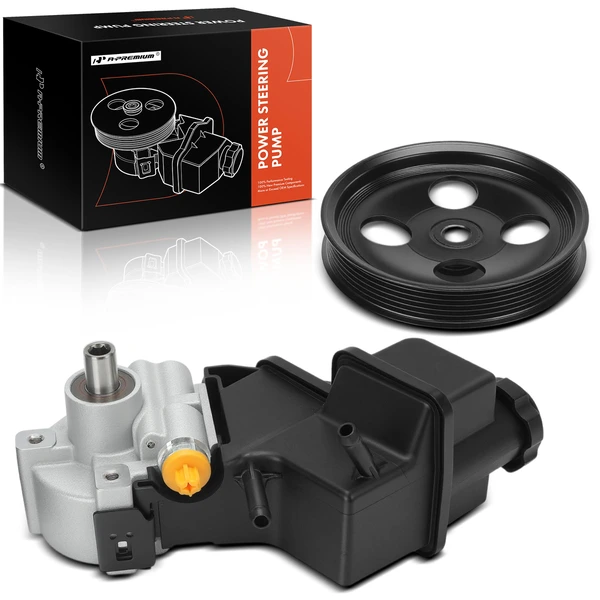 Power Steering Pump with Pulley & Reservoir for 2011-2015 GMC Sierra 2500 HD