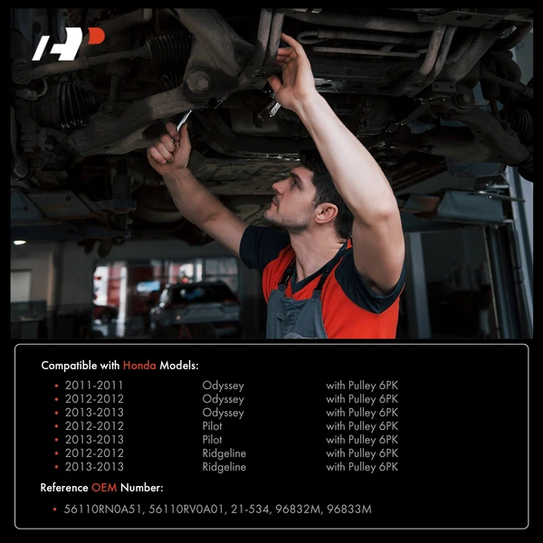 Power Steering Pump with Pulley 6PK for Honda Pilot Odyssey Ridgeline 2012-2013