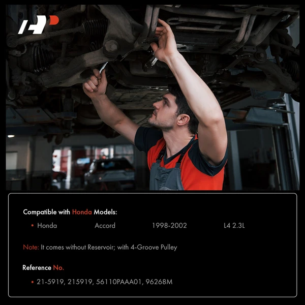 Power Steering Pump with 4-Groove Pulley for Honda Accord 1998-2002 L4 2.3L GAS