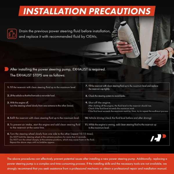 Power Steering Pump with Pulley & Hose Barb for Acura TSX 2004-2005