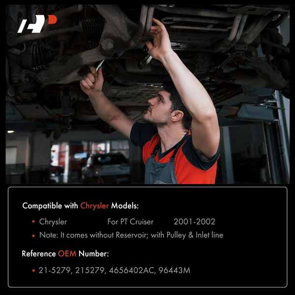 Power Steering Pump with Pulley & Inlet line for Chrysler PT Cruiser 2001-2002