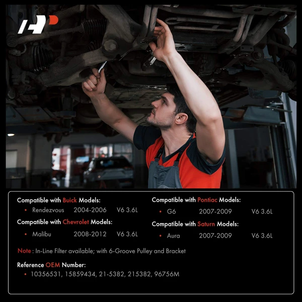 Power Steering Pump with Pulley for Chevy Malibu 2008-2012 Pontiac G6 Saturn Aura Buick