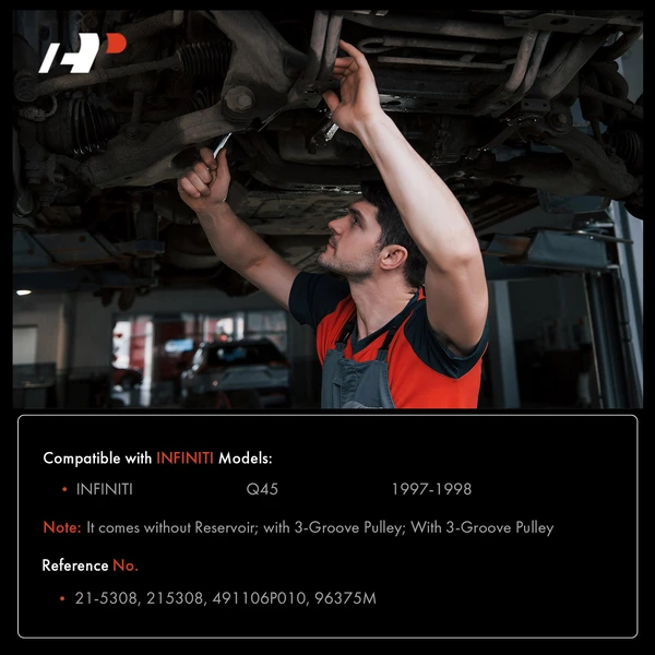 Power Steering Pump with 3 Groove Pulley for INFINITI Q45 1997-1998