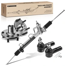 5 Pcs Rack and Pinion & Hub Bearing & Tie Rod End Kit for 1998-2000 Toyota Sienna