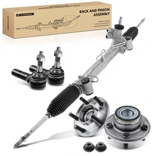 5 Pcs Rack and Pinion & Hub Bearing & Tie Rod End Kit for 2006-2008 Dodge Magnum