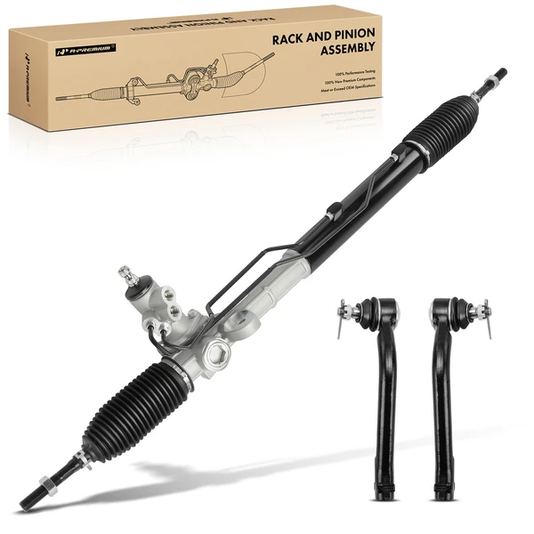 3 Pcs Front Power Rack & Pinion Tie Rod End Kit for Kia Sorento Hyundai Santa Fe