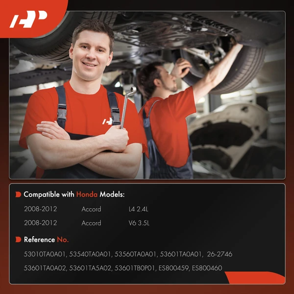 3 Pcs Front Power Rack & Pinion & Tie Rod End Kit for Honda Accord 2008-2012