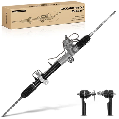 3 Pcs Front Power Steering Rack & Pinion & Tie Rod End Kit