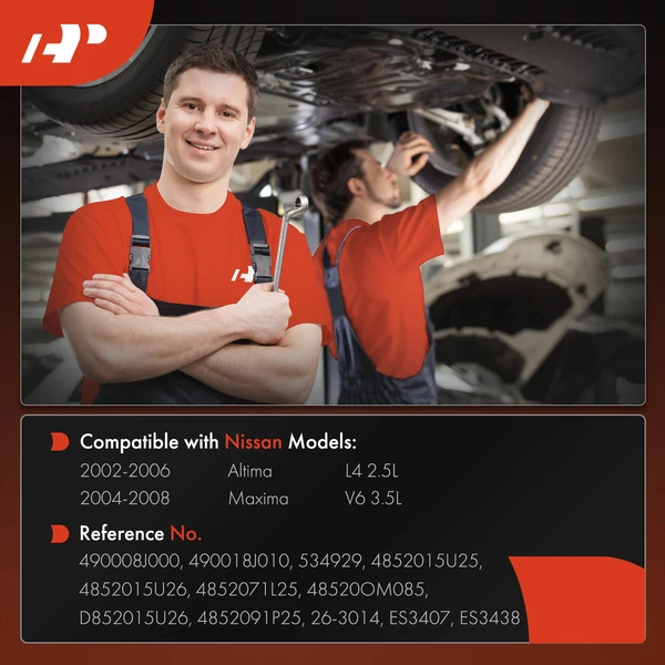 3 Pcs Front Power Steering Rack & Pinion & Tie Rod End Kit for Nissan Altima 2002-2006